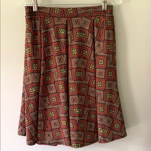 Lularoe Madison SMALL skirt navy red side pockets